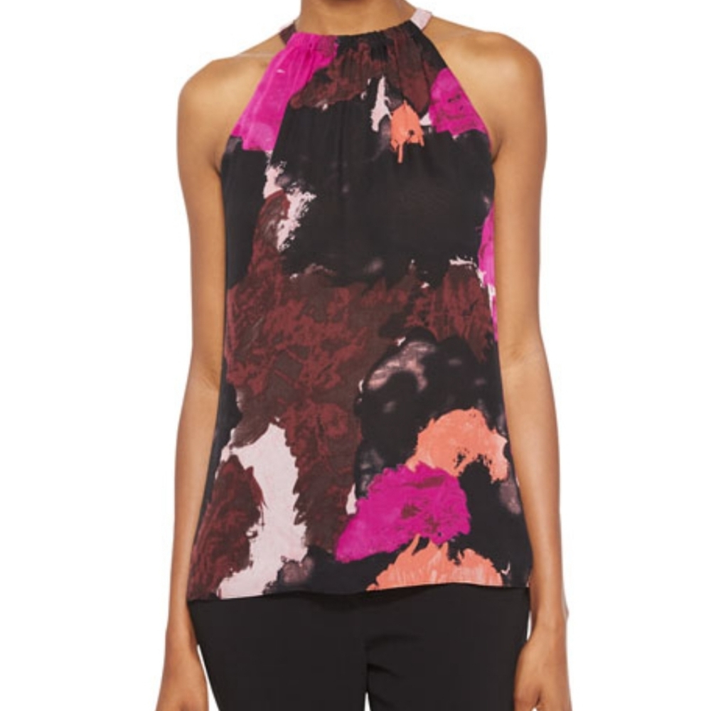 NWOT Diane von Furstenberg Pania Dancing Explosion Grecian Halter Blouse…
